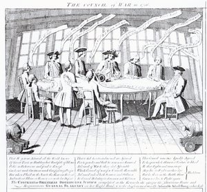 Il consiglio di guerra nel 1756 da English School